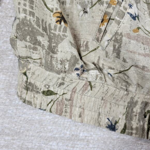 Vtg EVR Silk Bomber Jacket Womens XL Green Floral Tulips Camo Zip Up Streetwear - Picture 11 of 14